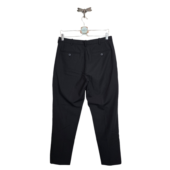 Uniqlo M Smart Ankle Black Pants Wool Like Waist 30-33" M - Picture 2 of 11